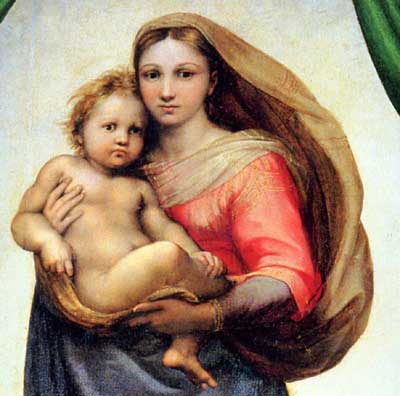 Vierge Sixtine (détail) de Raphaël